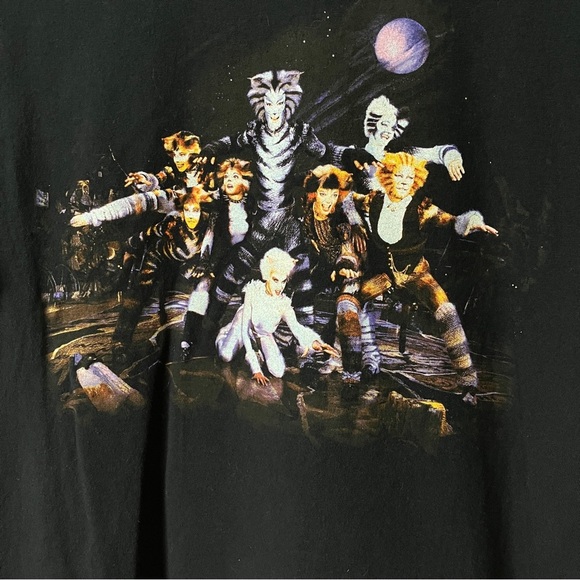 Vintage Cats Black Graphic Crewneck  T-shirt - Picture 6 of 6